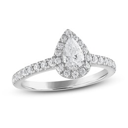 Vera Wang WISH Diamond Engagement Ring 3/4 ct tw Round/Pear-shaped 14K White Gold