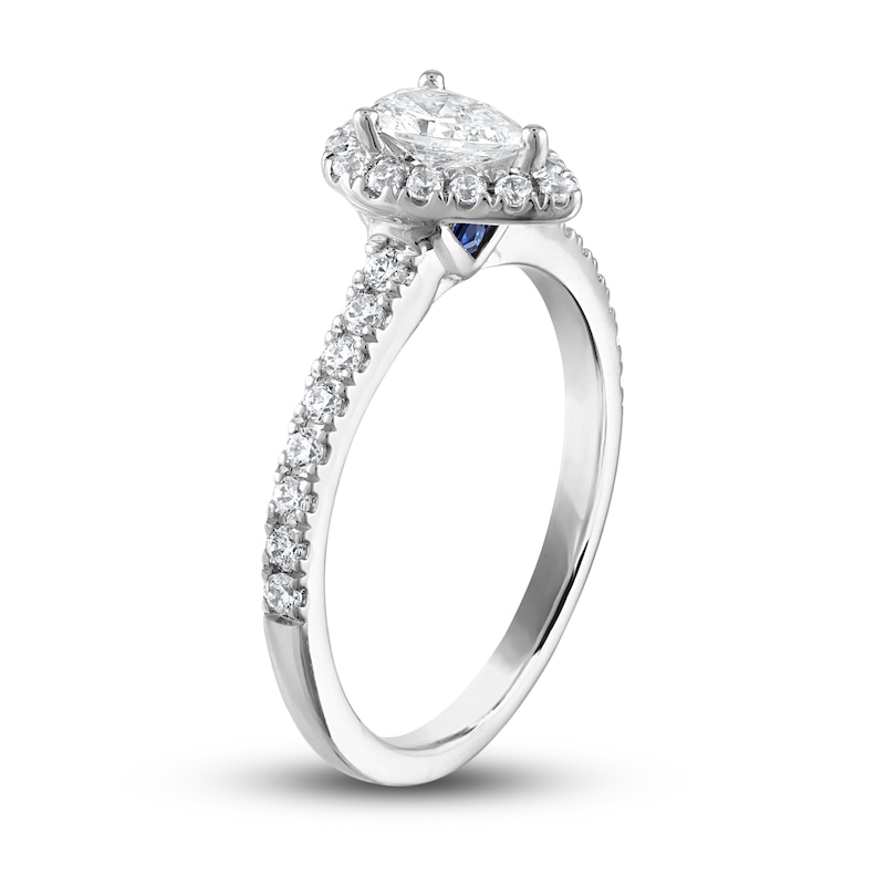Vera Wang WISH Diamond Engagement Ring 3/4 ct tw Round/Pear-shaped 14K White Gold
