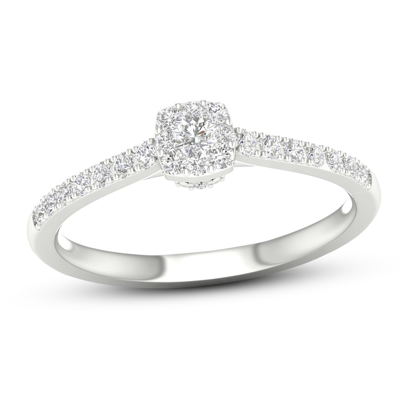 Diamond Promise Ring 1/4 ct tw Round 10K White Gold