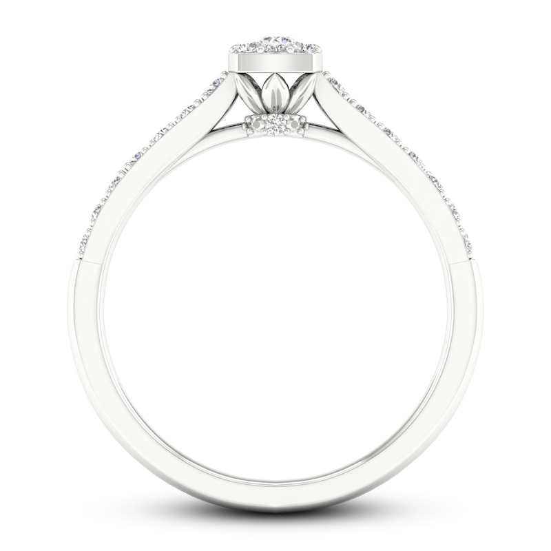 Diamond Promise Ring 1/4 ct tw Round 10K White Gold