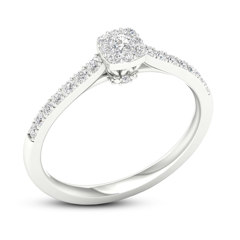Main Image 4 of Diamond Promise Ring 1/4 ct tw Round 10K White Gold