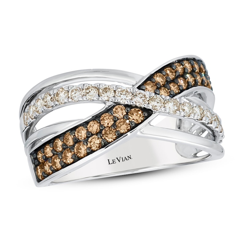 Main Image 1 of Le Vian Chocolate Diamond Ring 3/4 ct tw Round 14K Vanilla Gold