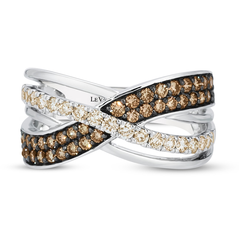 Main Image 4 of Le Vian Chocolate Diamond Ring 3/4 ct tw Round 14K Vanilla Gold