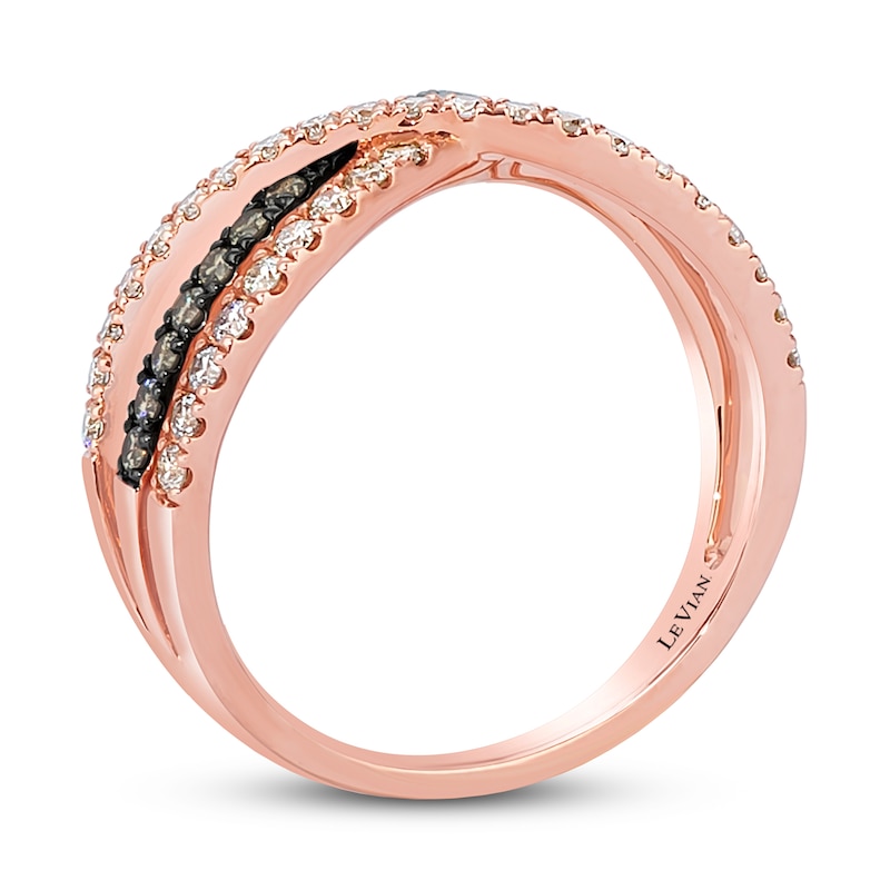 Main Image 3 of Le Vian Chocolate Diamond Ring 5/8 ct tw Round 14K Strawberry Gold