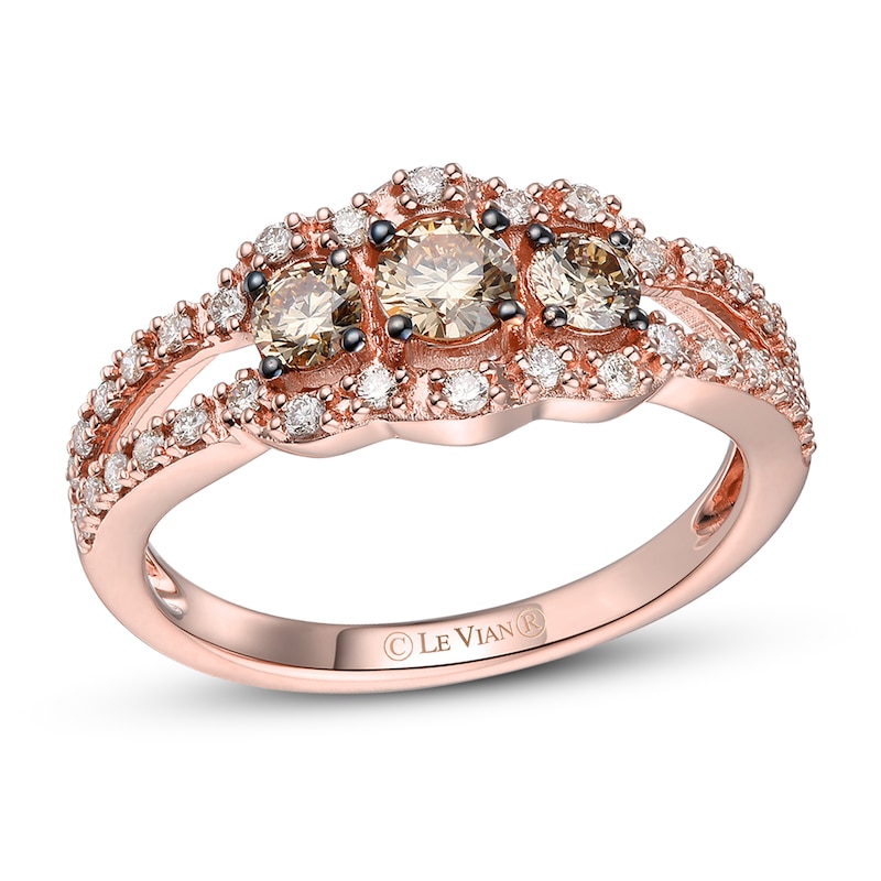 Le Vian Diamond Ring 5/8 ct tw Round 14K Strawberry Gold