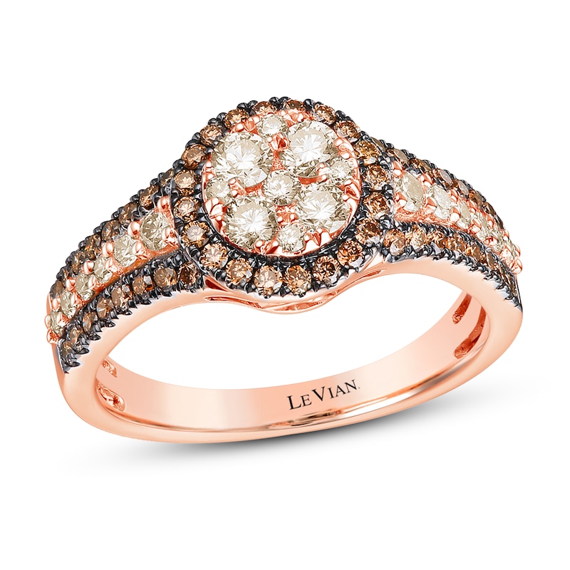 Le Vian Diamond Ring 3/4 ct tw Round 14K Strawberry Gold with 360