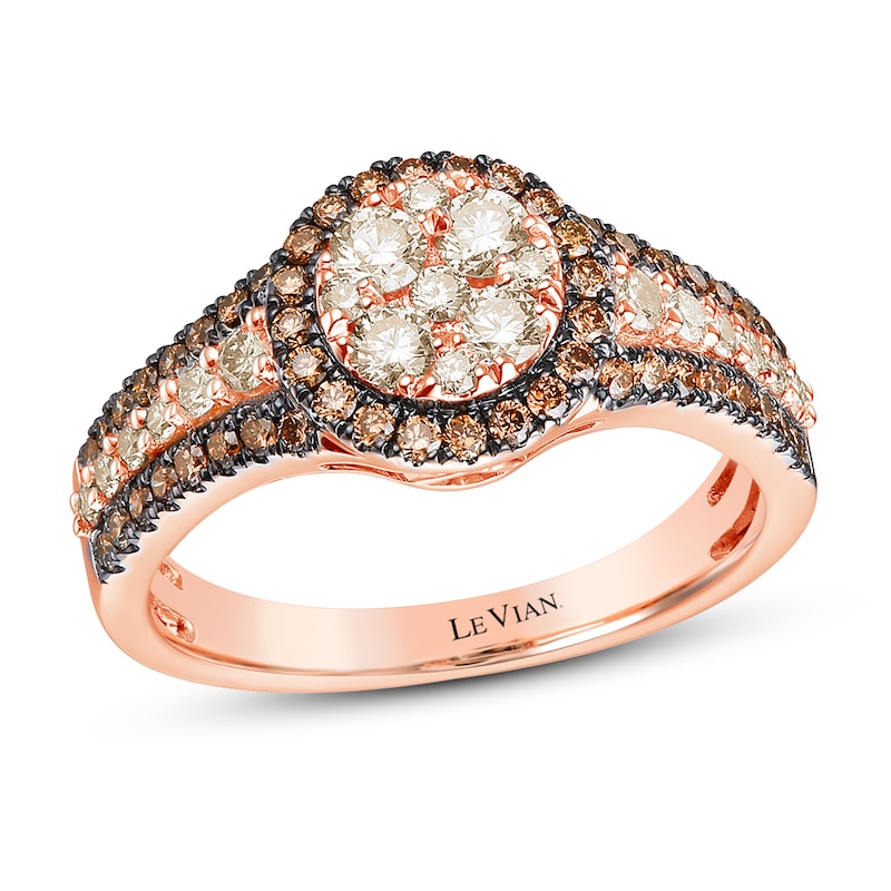 Le Vian Diamond Ring 3/4 ct tw Round 14K Strawberry Gold