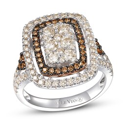 Le Vian Chocolate Diamond Ring 1-5/8 ct tw Round 14K Two-Tone Gold