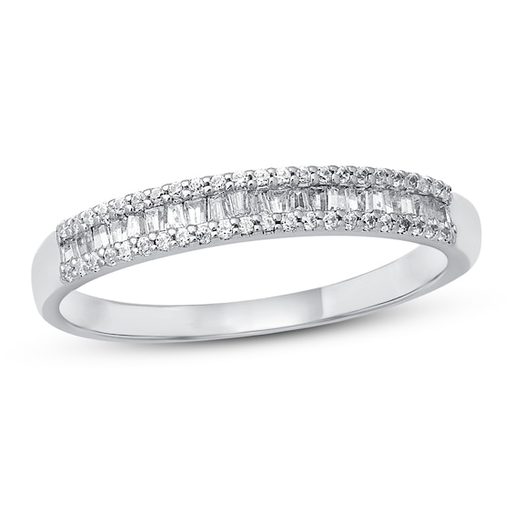 Diamond Anniversary Ring 14 ct tw Round 14K White Gold