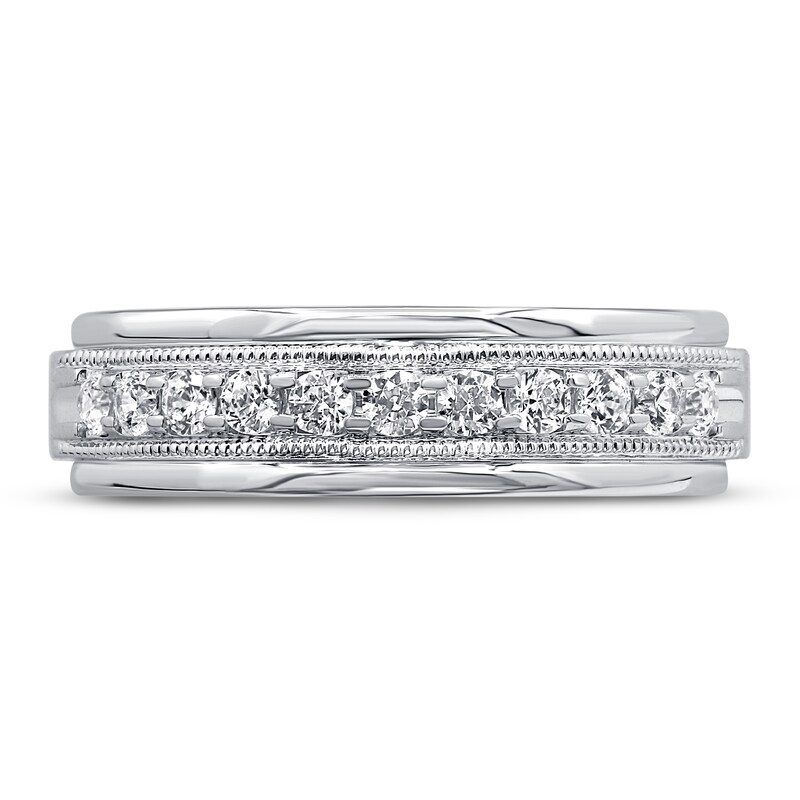 Men's Diamond Wedding Band 1/2 ct tw Round 14K White Gold