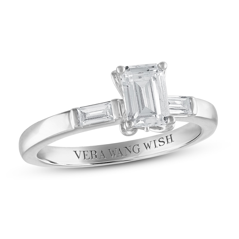 Vera Wang WISH Diamond Engagement Ring 1-1/8 ct tw Baguette Platinum