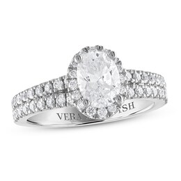 Vera Wang WISH Diamond Engagement Ring 1-1/4 ct tw Oval/Round Platinum