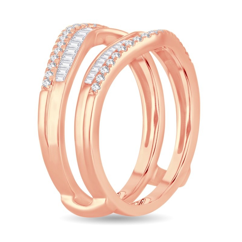 Main Image 2 of Diamond Enhancer Ring 1/2 ct tw Round/Baguette 14K Rose Gold