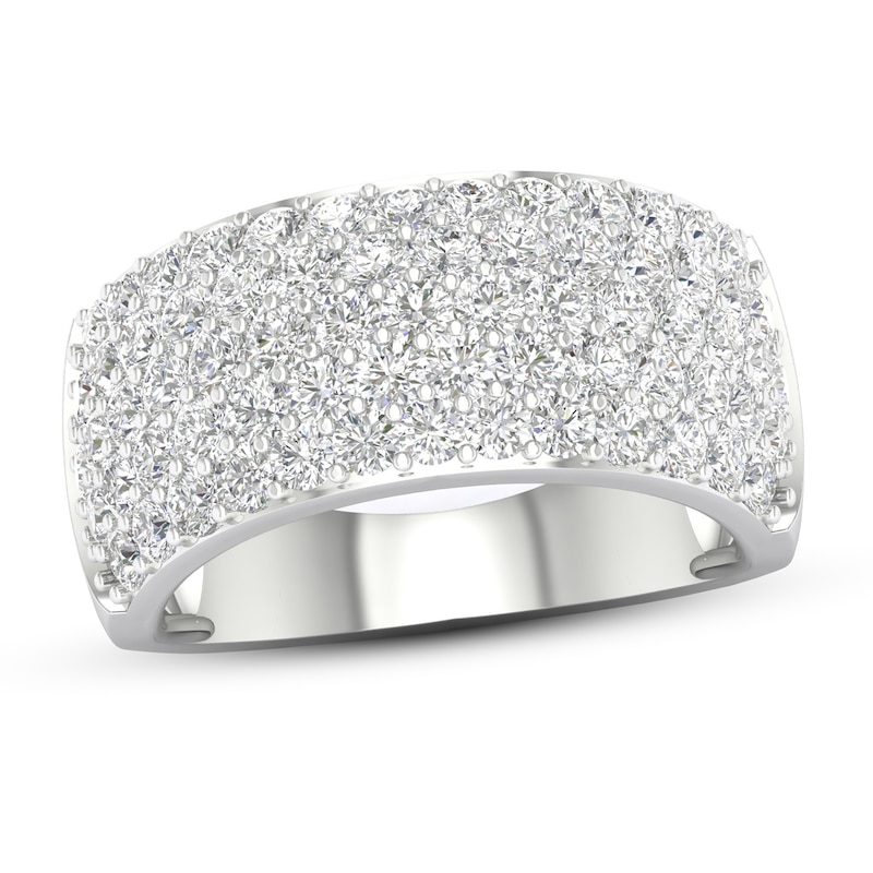 Lab-Created Diamond Ring 2 ct tw Round-cut 14K White Gold