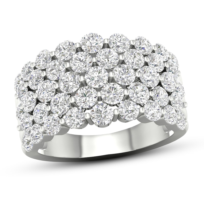 Lab-Created Diamond Ring 3 ct tw Round 14K White Gold