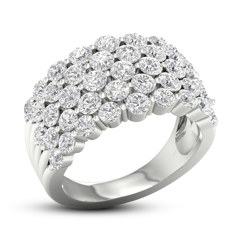 Lab-Created Diamond Ring 3 ct tw Round 14K White Gold