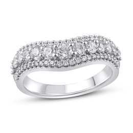 Diamond Contour Ring 1/3 ct tw Round 14K White Gold