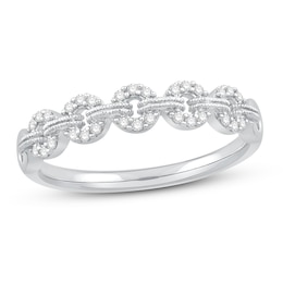 Diamond Anniversary Ring 1/8 ct tw Round 10K White Gold
