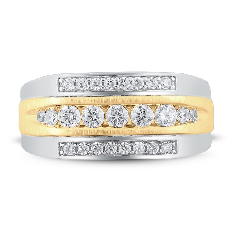 Men's Diamond Wedding Band 3/4 ct tw Round 14K Two-Tone Gold