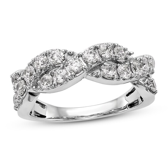 Jared The Galleria Of Jewelry Crisscross Diamond Band 1 ct tw Round 14K White Gold