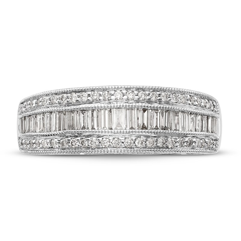 Diamond Band 3/4 ct tw Baguette/Round 14K White Gold