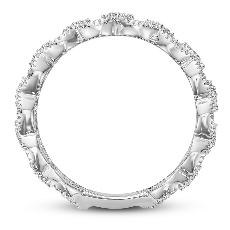 Main Image 2 of Marquise Shape Vintage Diamond Band 1/2 ct tw Round 14K White Gold