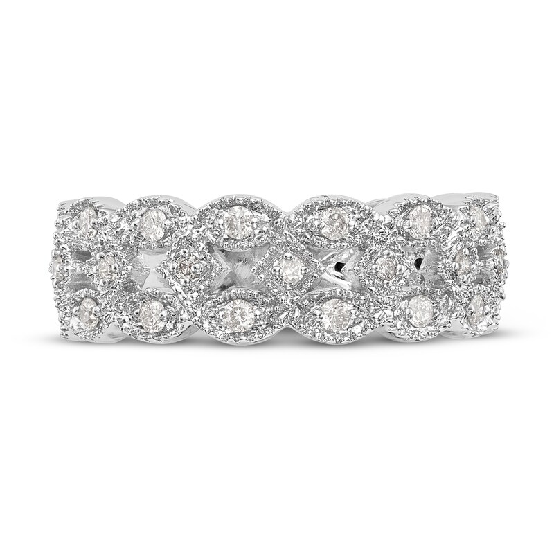 Main Image 3 of Marquise Shape Vintage Diamond Band 1/2 ct tw Round 14K White Gold