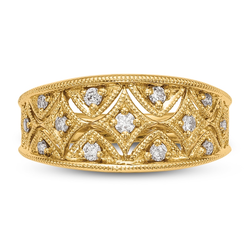 Main Image 3 of Art Deco Diamond Band 1/4 ct tw Round 14K Yellow Gold