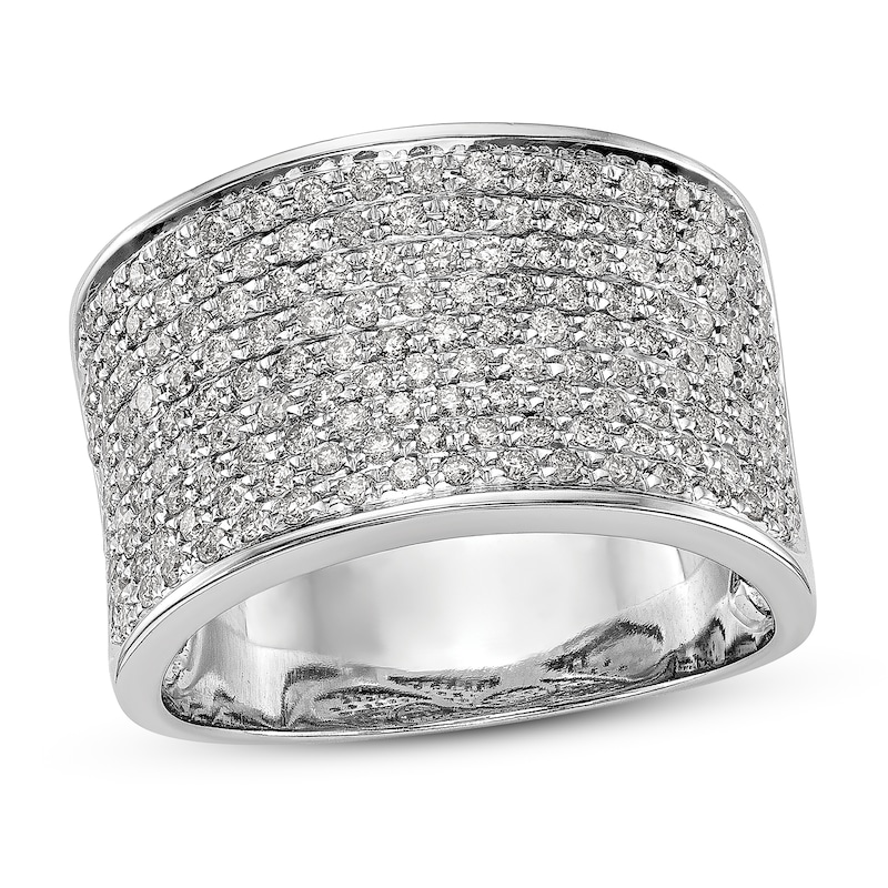 Micro Pave Diamond Band 1 ct tw Round 14K White Gold