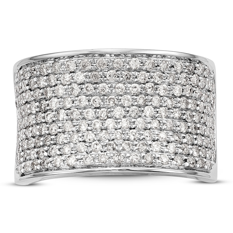 Micro Pave Diamond Band 1 ct tw Round 14K White Gold