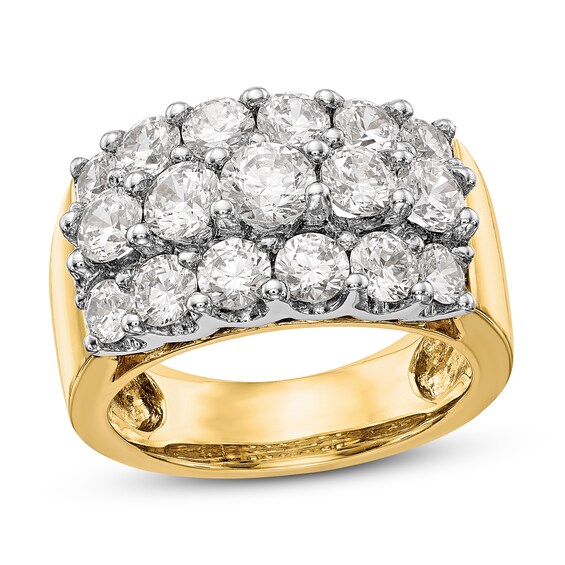Jared The Galleria Of Jewelry 3 Row Diamond Band 2-7/8 ct tw Round 14K Two Tone Gold