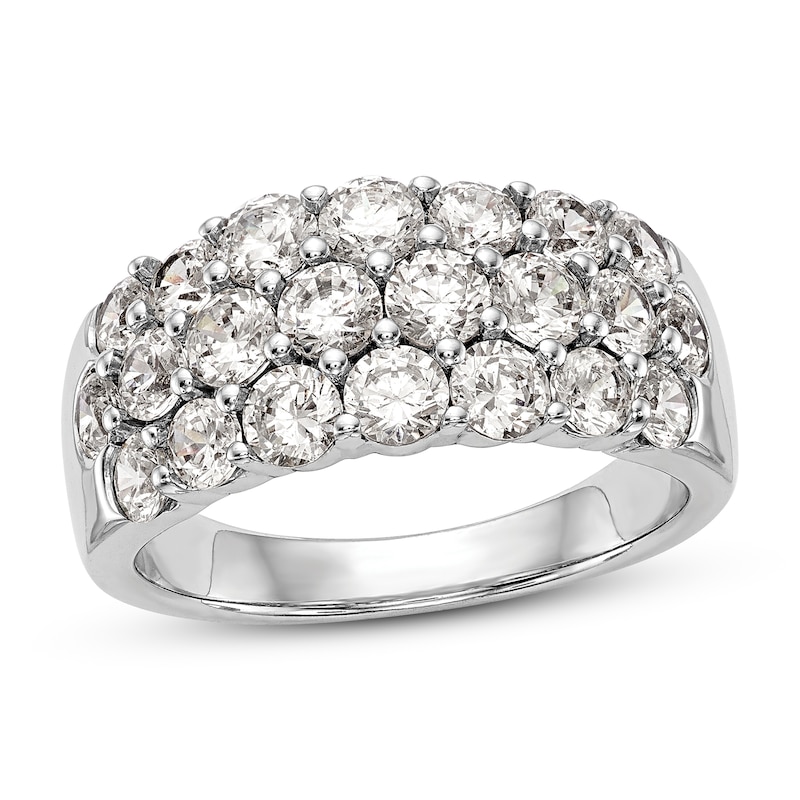 Main Image 1 of 3 Row Diamond Band 2-1/2 ct tw Round 14K White Gold