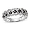 Thumbnail Image 0 of Black & White Diamond Band 3/4 ct tw Round 14K White Gold