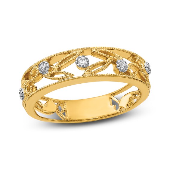 Jared The Galleria Of Jewelry Diamond Ring 1/20 ct tw Round 14K Yellow Gold