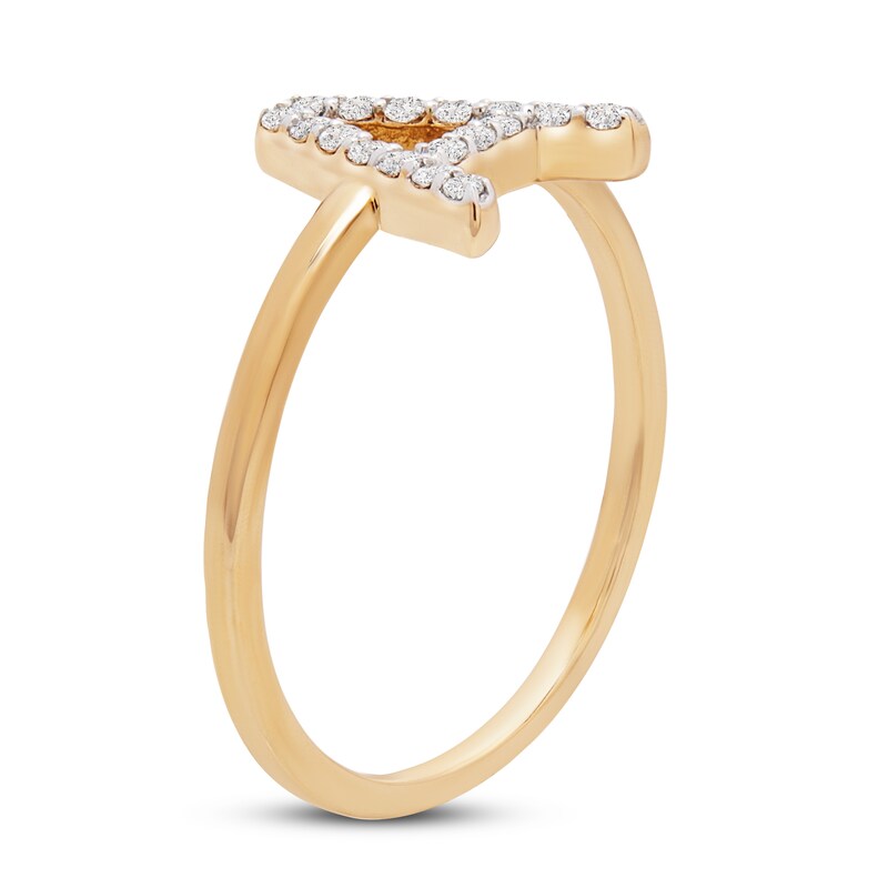 Diamond Letter A Ring 1/10 ct tw 10K Yellow Gold