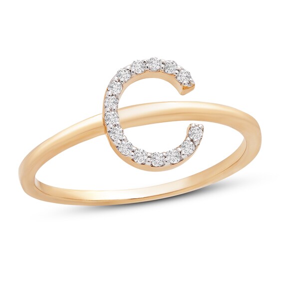 Jared The Galleria Of Jewelry Diamond Letter C Ring 1/10 ct tw 10K Yellow Gold
