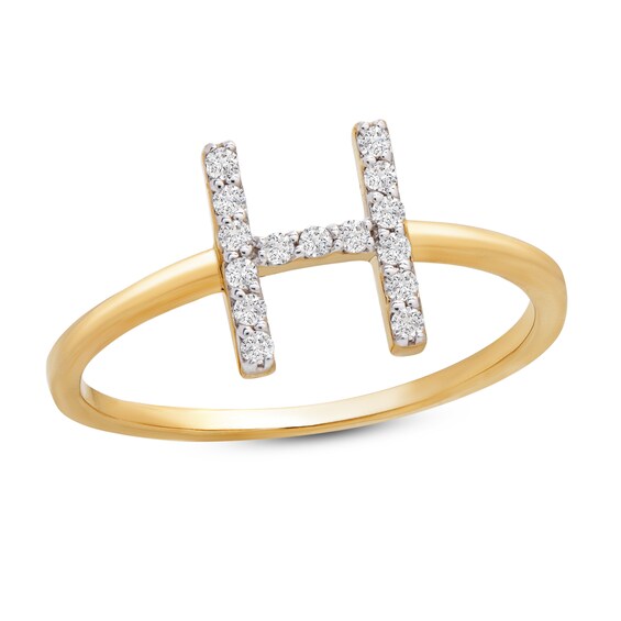 121903304 Jared The Galleria Of Jewelry Diamond Letter H Rin sku 121903304