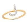 Thumbnail Image 1 of Diamond Letter J Ring 1/10 ct tw Round 10K Yellow Gold