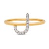 Thumbnail Image 3 of Diamond Letter J Ring 1/10 ct tw Round 10K Yellow Gold
