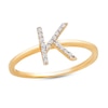 Thumbnail Image 1 of Diamond Letter K Ring 1/10 ct tw Round 10K Yellow Gold