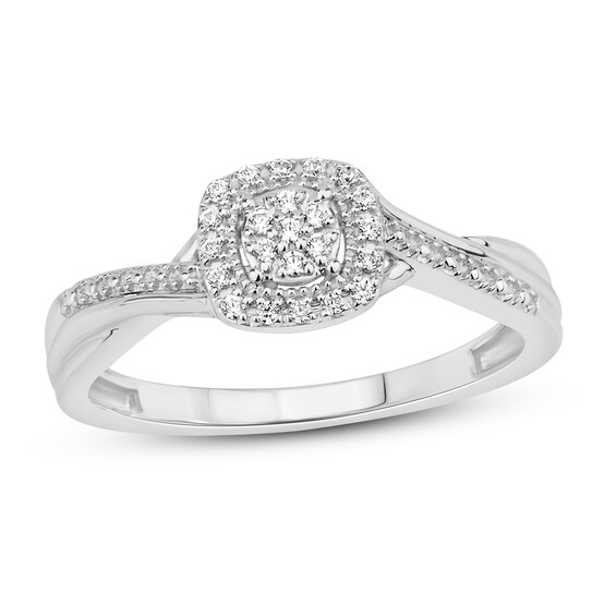Jared The Galleria Of Jewelry Diamond Ring 1/10 ct tw Round 10K White Gold