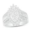 Thumbnail Image 1 of Diamond Ring 1-1/2 ct tw Round/Baguette 14K White Gold