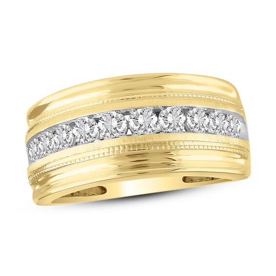 Jared The Galleria Of Jewelry Diamond Wedding Band 1 ct tw Round 10K Two-Tone Gold