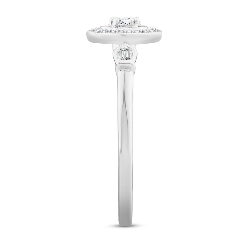 Main Image 2 of Diamond Promise Ring 1/6 ct tw Oval/Round/Baguette 10K White Gold