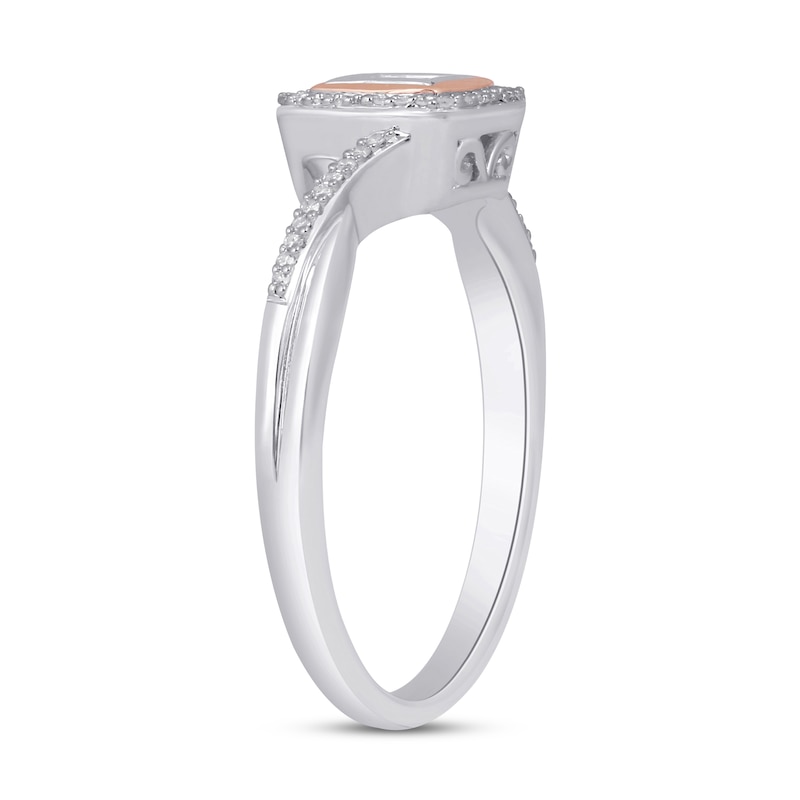 Main Image 2 of Diamond Ring 1/5 ct tw Round/Princess Sterling Silver/10K Rose Gold