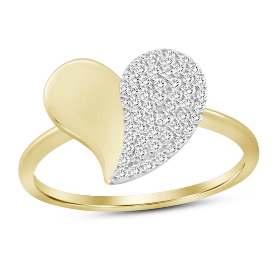 Jared The Galleria Of Jewelry Diamond Heart Ring 1/5 ct tw Round 14K Yellow Gold