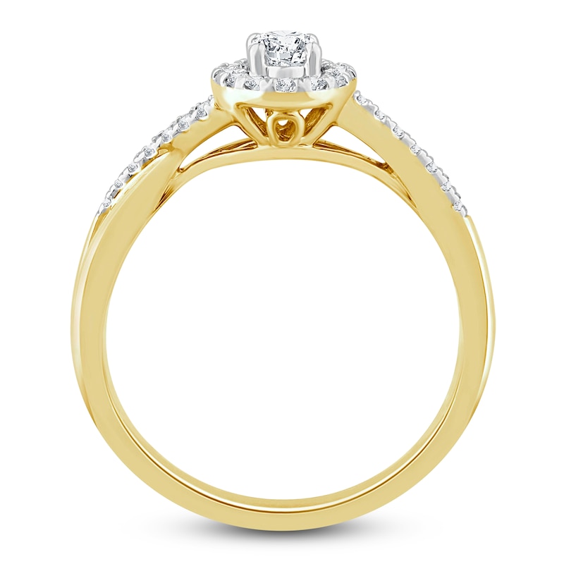 Main Image 2 of Diamond Ring 3/8 ct tw Oval/Round 10K Yellow Gold