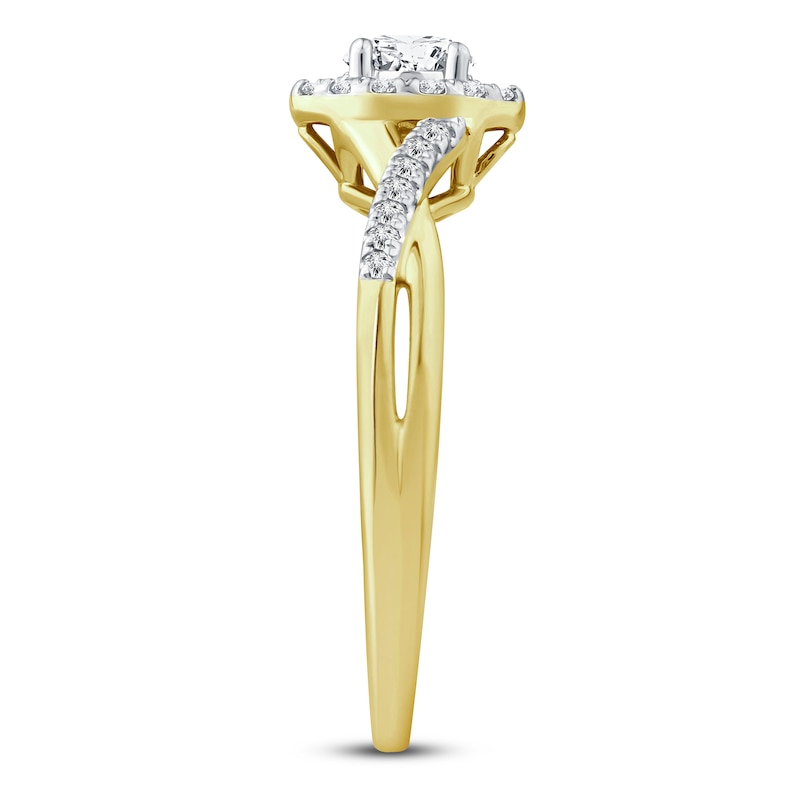 Main Image 3 of Diamond Ring 3/8 ct tw Oval/Round 10K Yellow Gold
