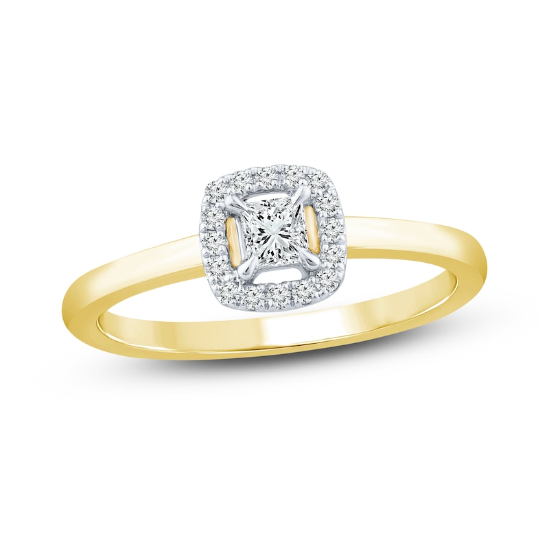 Main Image 1 of Diamond Ring 1/4 ct tw Princess/Round 10K Yellow Gold