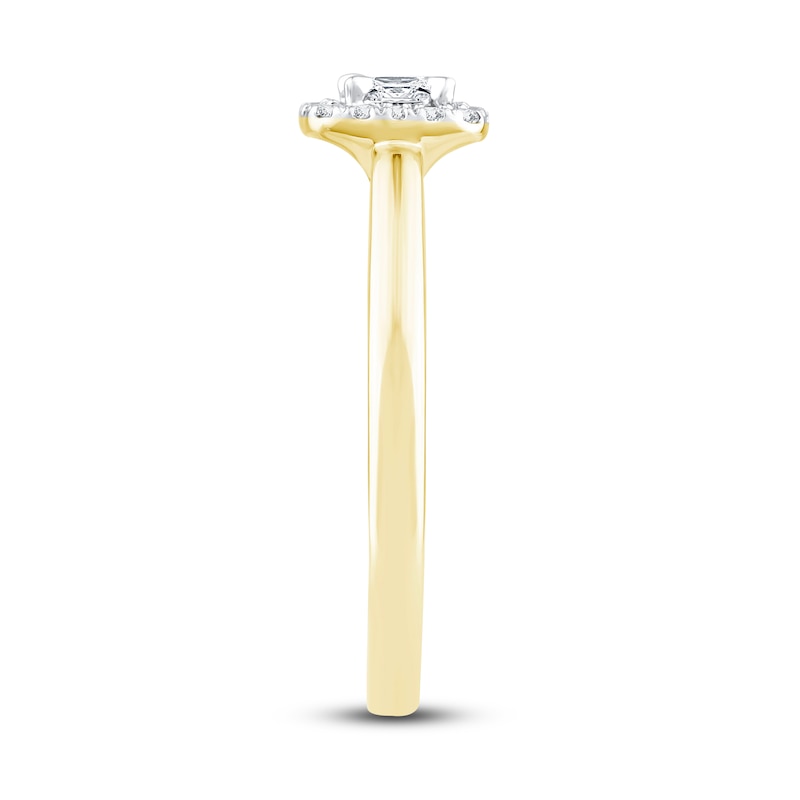 Main Image 2 of Diamond Ring 1/4 ct tw Princess/Round 10K Yellow Gold